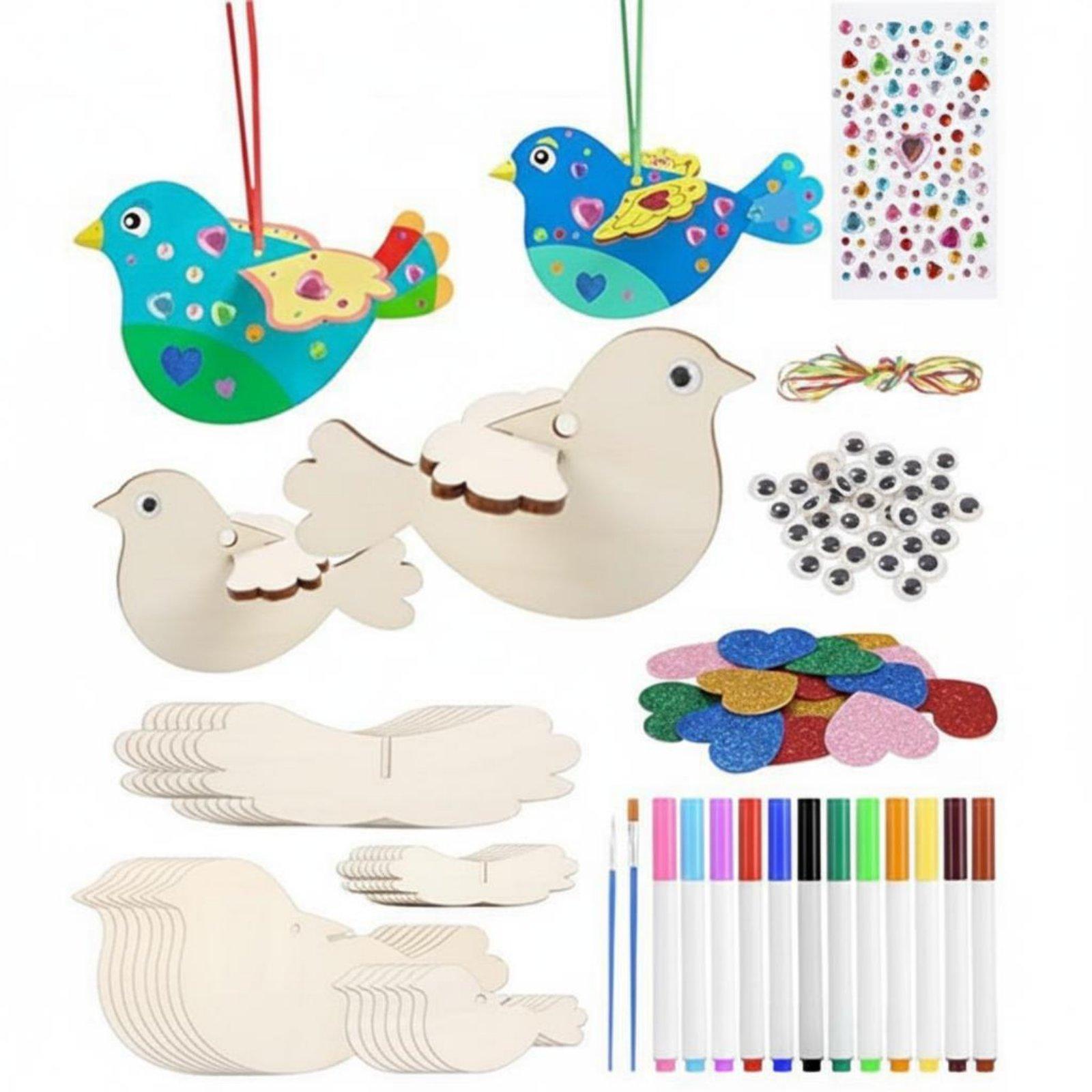 Wooden Puzzle Kids - Hölzernes Vogel-Ornament DIY-Bastelset für Kinder 3D-Puzzle