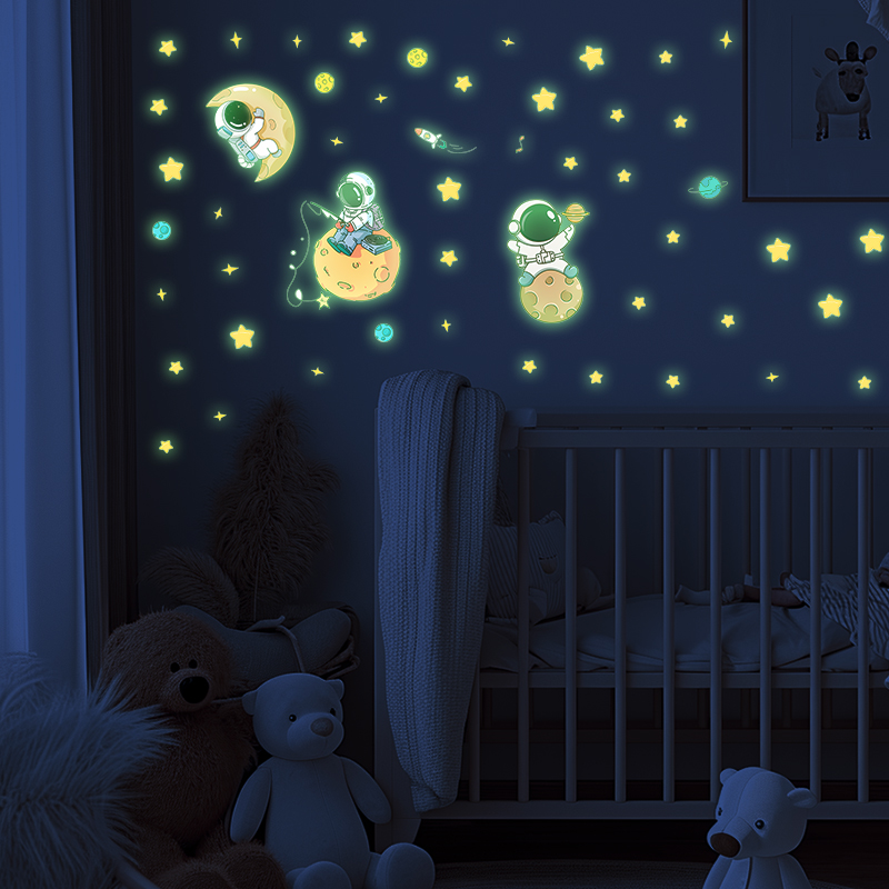 Glow In Dark Stars - Astronaut Mond Thema leuchtende Wanda uf
