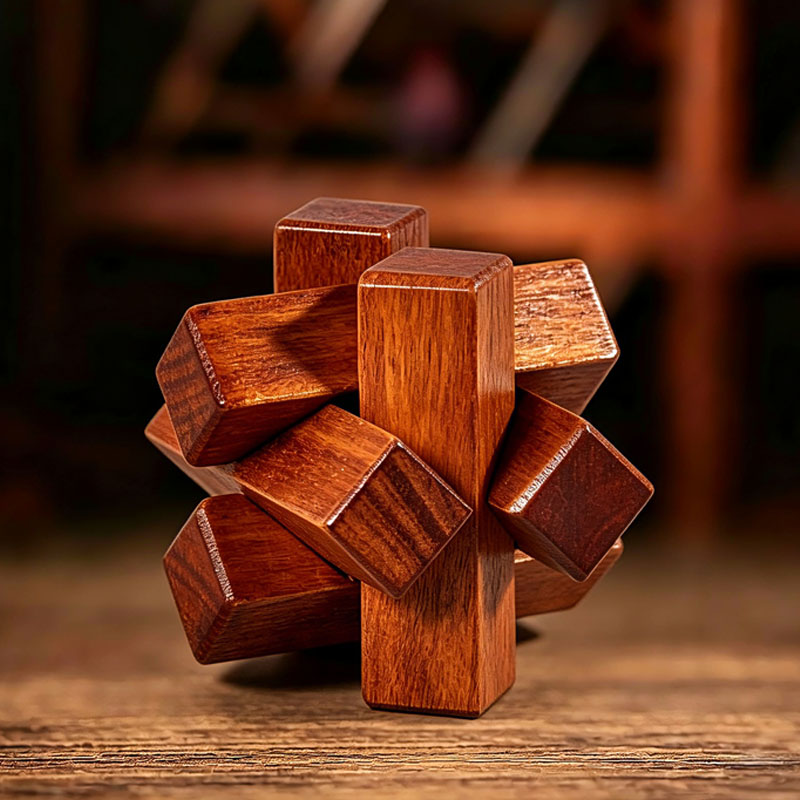 Wooden Puzzle Kids - Holzknoten-Puzzle IQ-Logiktraining Entwirrungs-Denksportspielzeug Lehrreiches Spaß-Herausforderungsspiel Geschenke