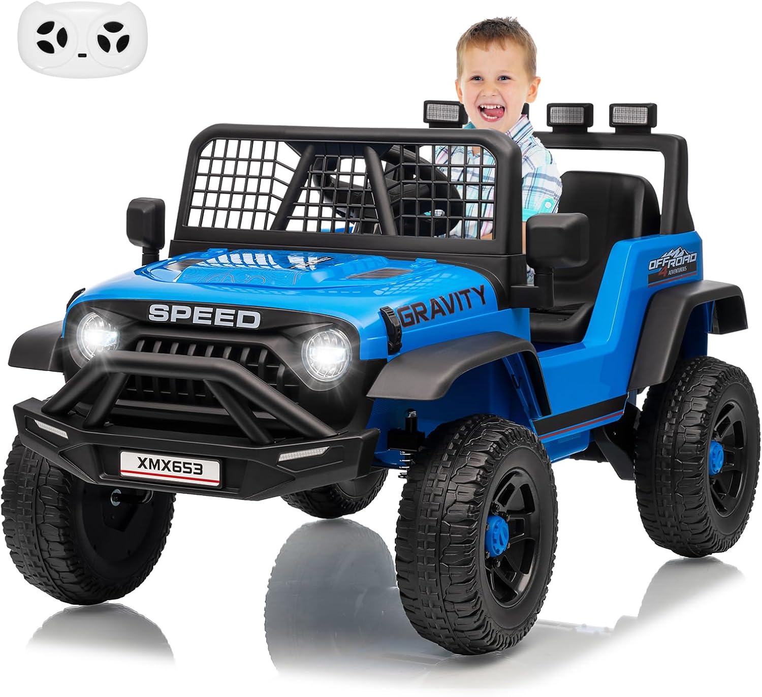 Kids Toys Jeep - 12V Kinder-Elektro-Einsitzer-Jeep, PP-Fahrzeug mit 4,5AH Batterie,