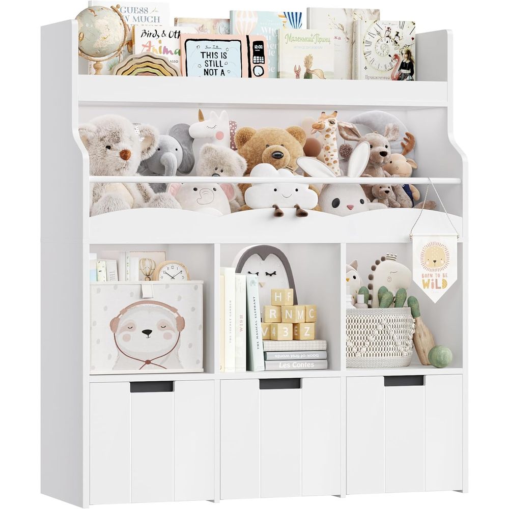 Kids Storage Toys - Kinderspielzeug-Aufbewahrungsorganizer mit Bücherregal, Multifunktionales Bücherregal mit
