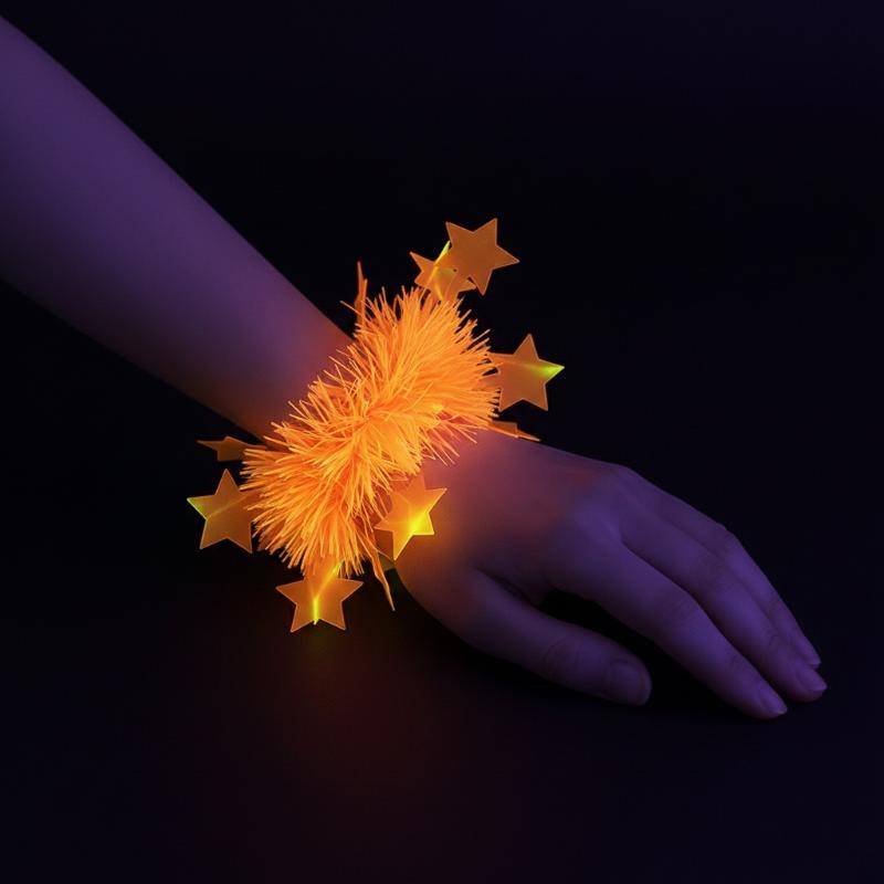Glow In Dark Stars - Neon-Glow-Sternenketten-Set, UV-reaktive hawaiianische Leis mit Armbändern