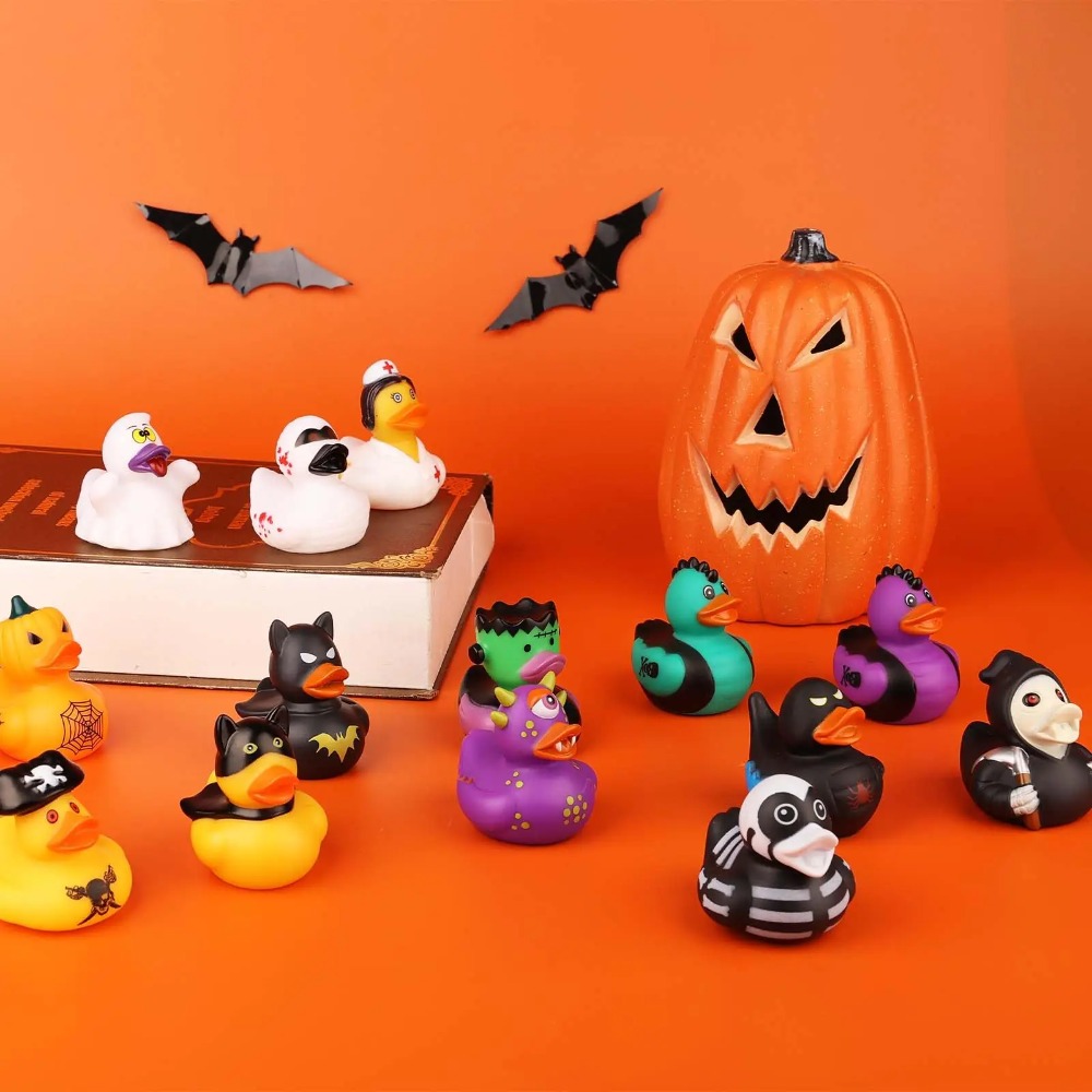 Rubber Duck Bath - 5/10/12 Stück Halloween Quietscheenten aus Gummi