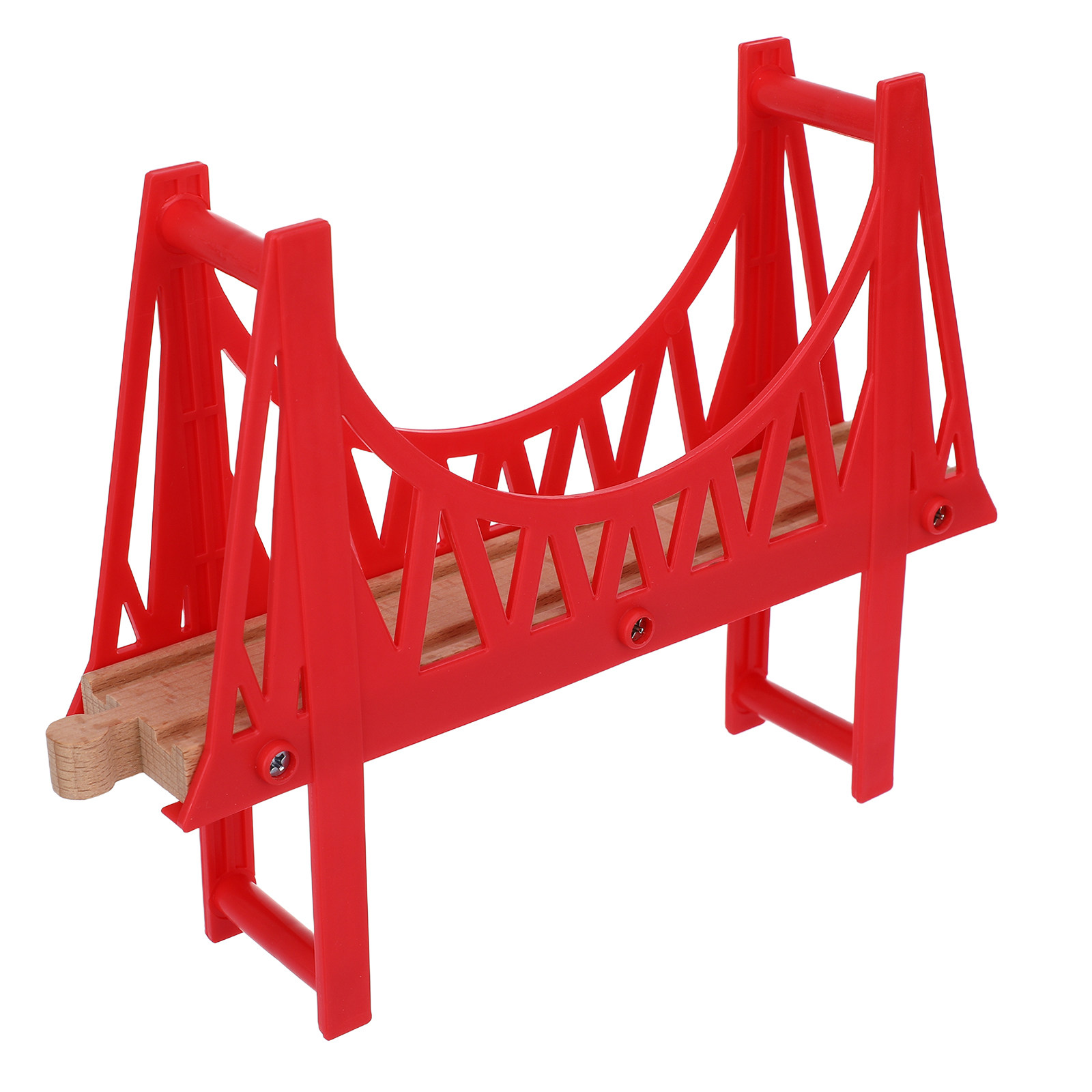 Toy Train Track Set - Holzeisenbahn mit abnehmbarer Brücke, Eisenbahnzubehör, kreatives