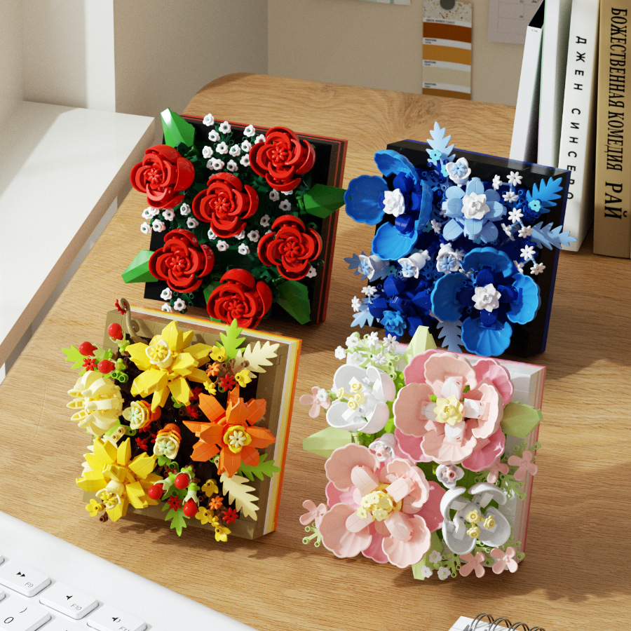 Kids Toys Under 500 - Rose Micro Diamant Partikel Blume Bausteine