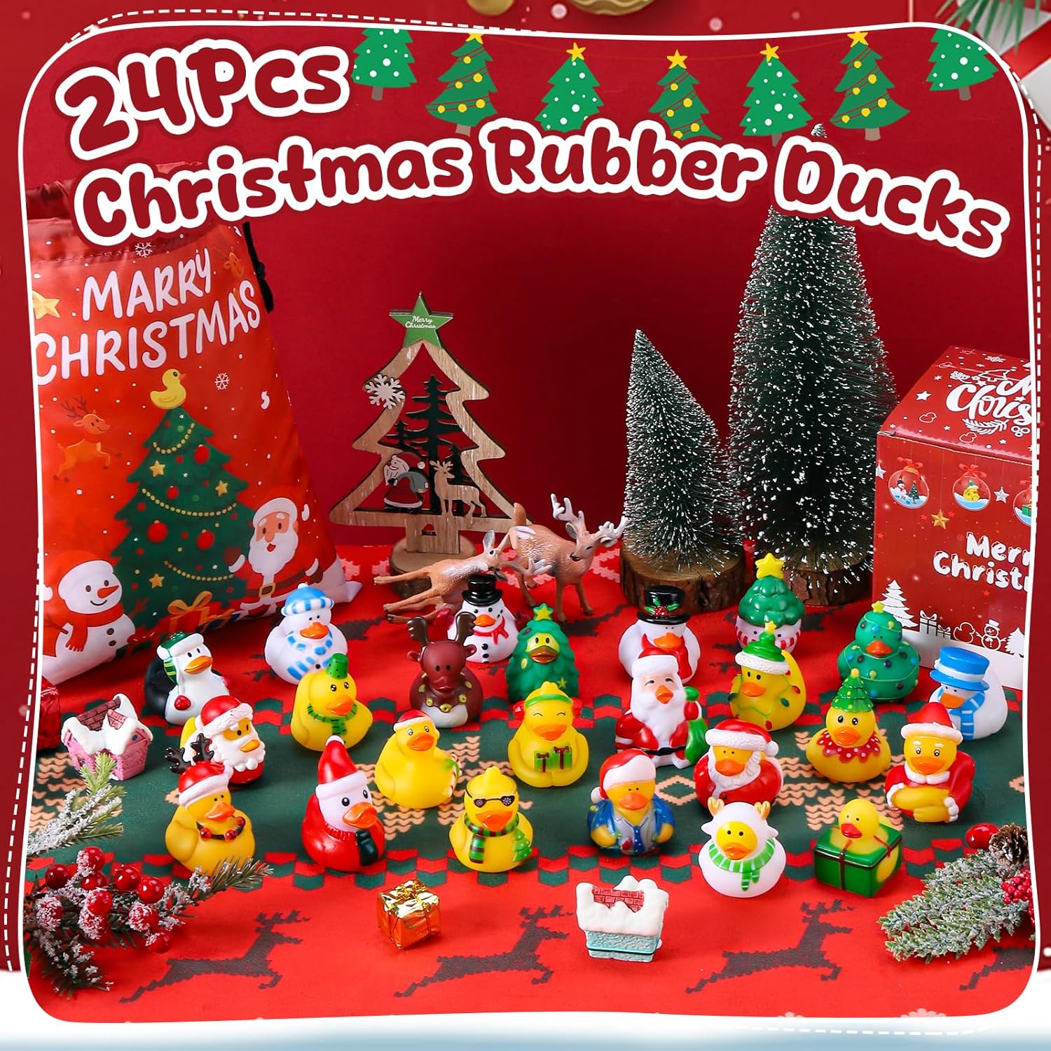 Kids Toys Jeep - 12–100 Stück Weihnachts-Gummienten, Jeep-Enten-Spielzeug für Kinder,