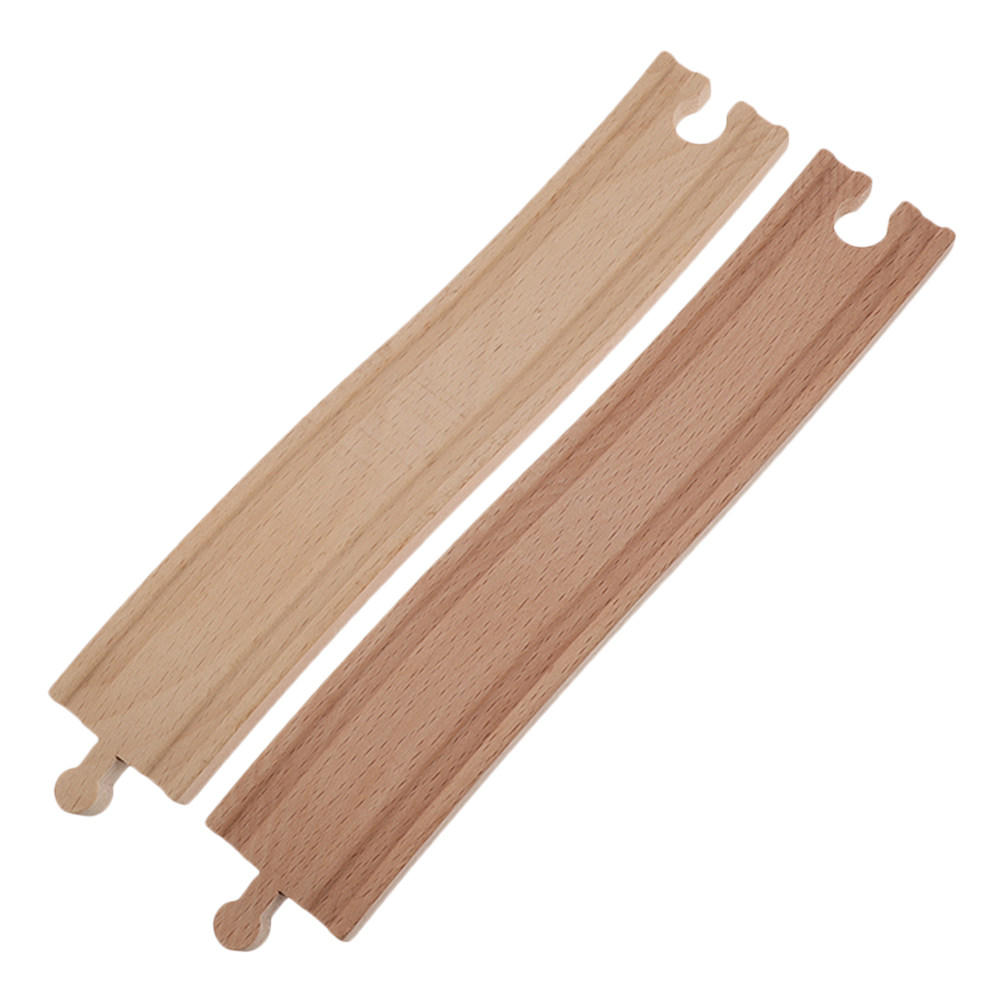 Toy Train Track Set - 2-teiliges Holz-Eisenbahn-Set mit Erweiterungsschienen, sicher, glatt