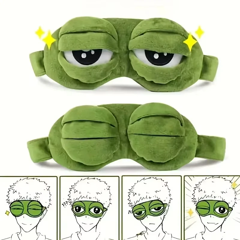 Soft Plush Doll - Froschförmige Augenmaske für Partys, Lustige Cartoon-Plüsch-Augenmaske,