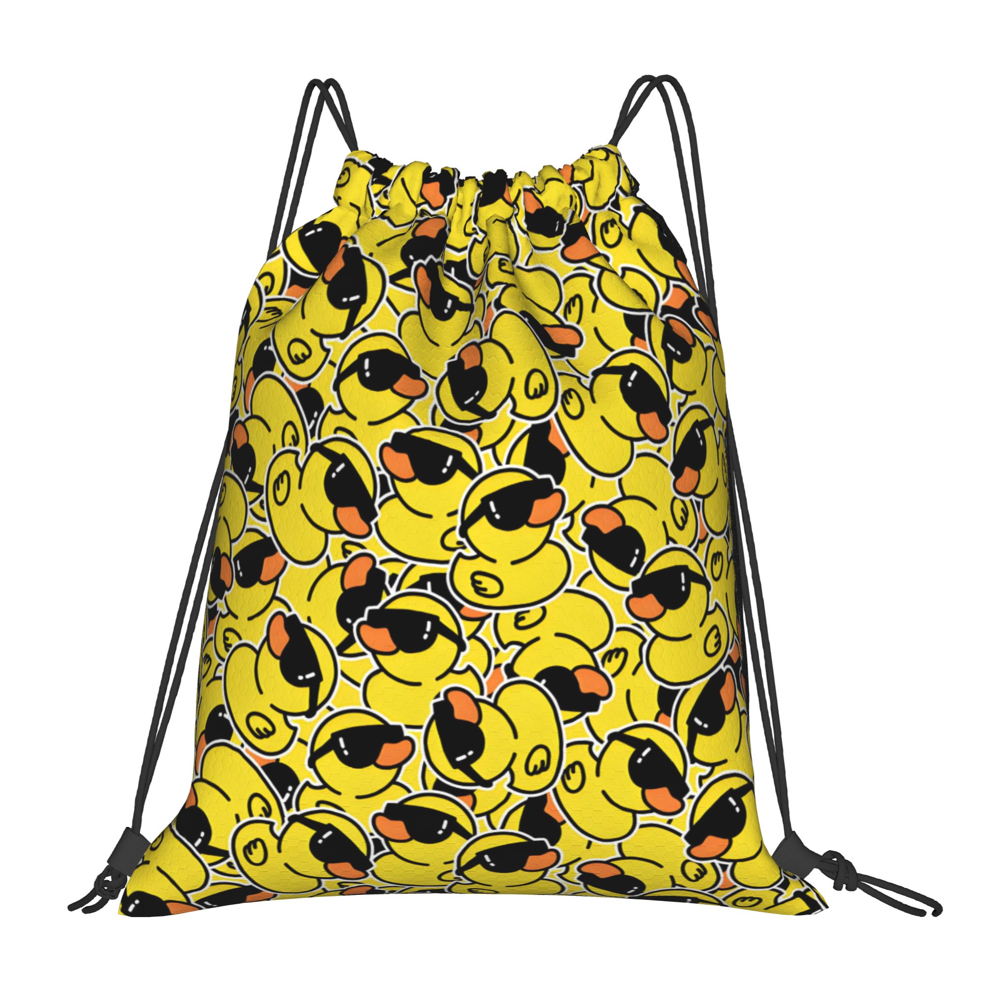 Rubber Duck Bath - Maßgefertigter Gummi-Enten-Sonnenbrillen-Dusch-Bade-Cartoon-Rucksack mit Kordelzug für Damen