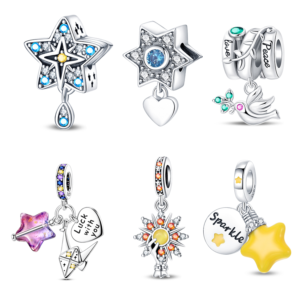 Versilberte 925er Silber-Anhän – Glow In Dark Stars Bewertung und Preis