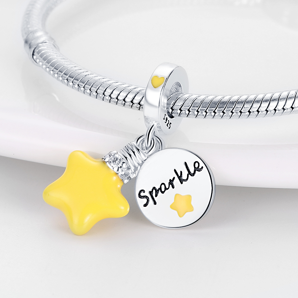 Versilberte 925er Silber-Anhän – Glow In Dark Stars Bewertung und Preis