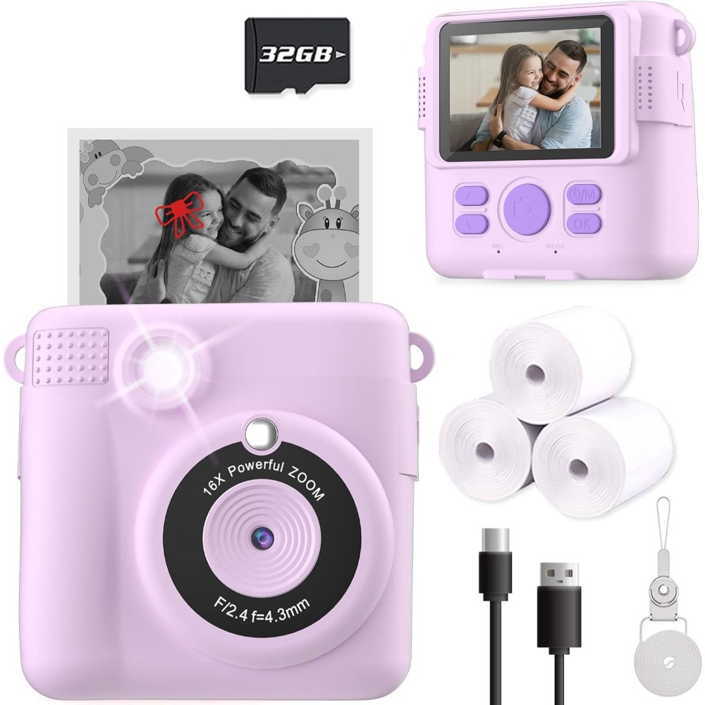 Sofortdruckkamera für Kinder,  – Toys For Kids Video Bewertung und Preis