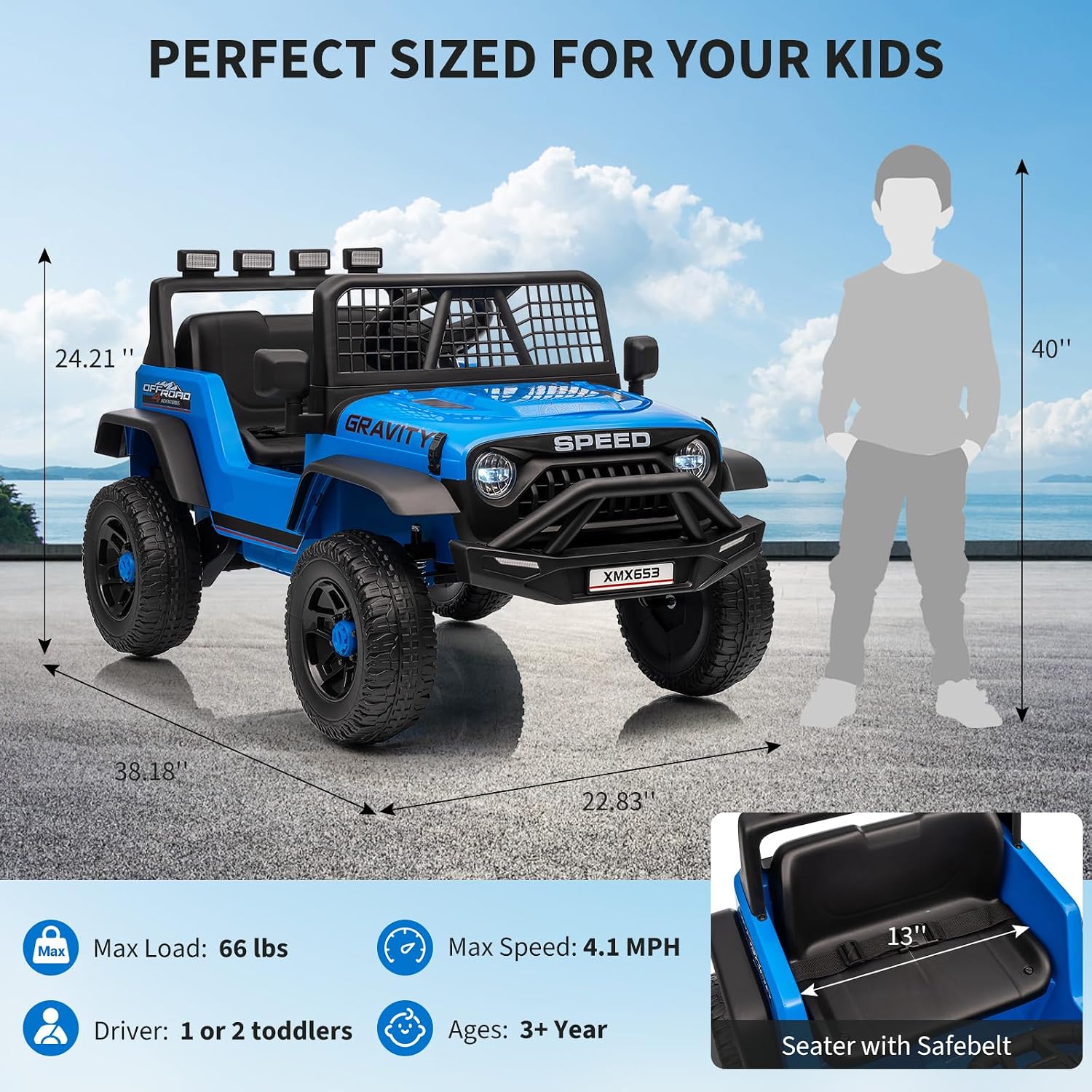12V Kinder-Elektro-Einsitzer-J – Kids Toys Jeep Bewertung und Preis