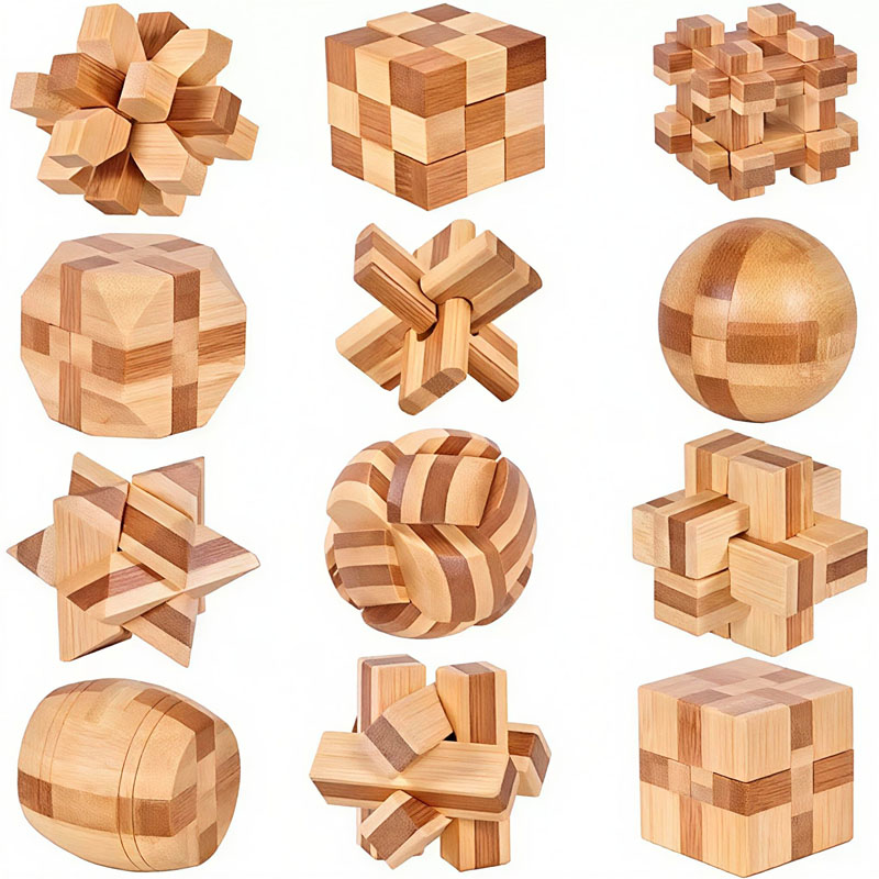 NEUES 4,5CM Lu Ban Schloss-Puz – Wooden Puzzle Kids Bewertung und Preis