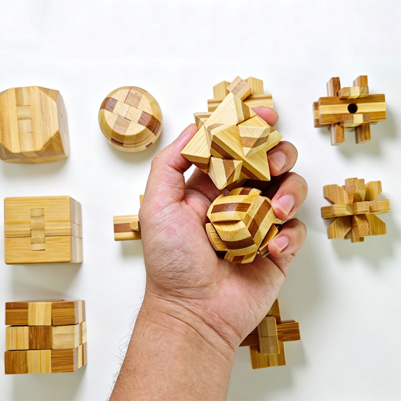 NEUES 4,5CM Lu Ban Schloss-Puz – Wooden Puzzle Kids Bewertung und Preis