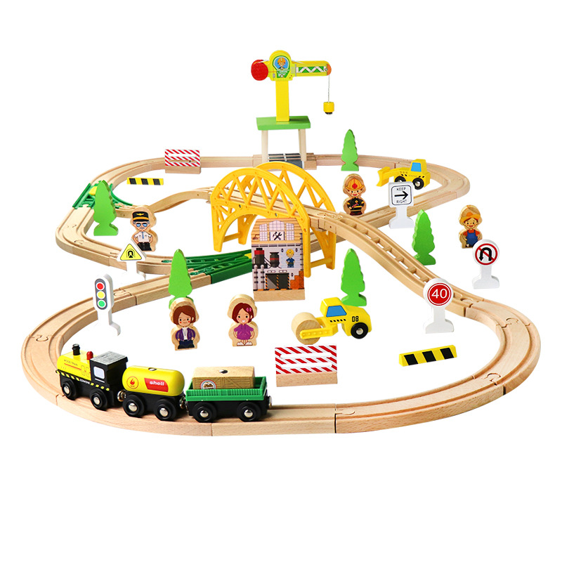 Holz Eisenbahn Gleis Autobahn  – Toy Train Track Set Bewertung und Preis